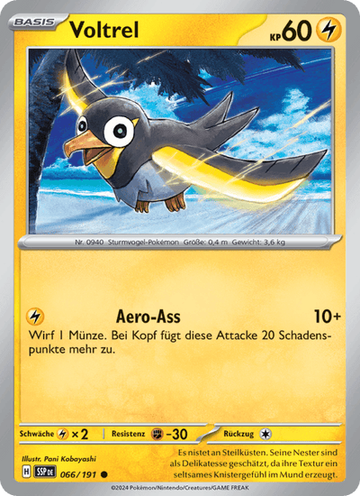 Voltrel 066/191 Stürmische Funken Pokémon Karte