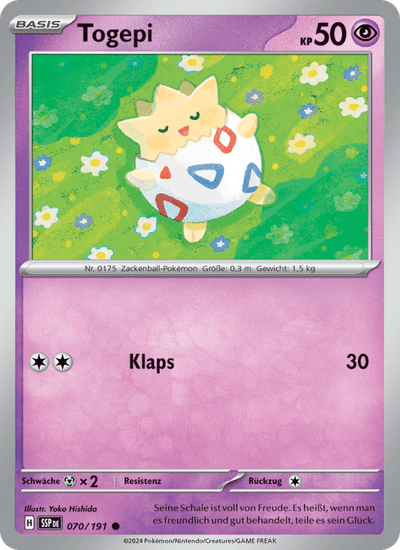 Togepi 070/191 Stürmische Funken Pokémon Karte