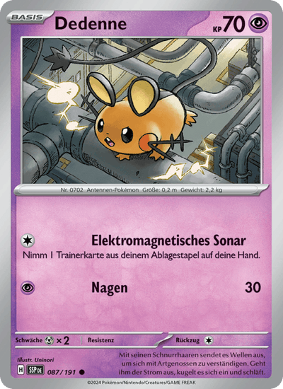 Dedenne 087/191 Stürmische Funken Pokémon Karte