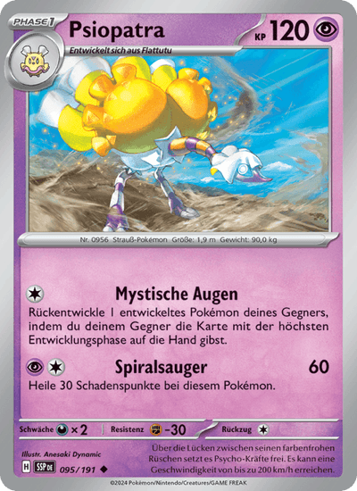 Psiopatra 095/191 Stürmische Funken Pokémon Karte