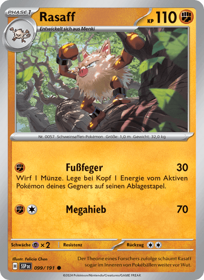 Rasaff 099/191 Stürmische Funken Pokémon Karte