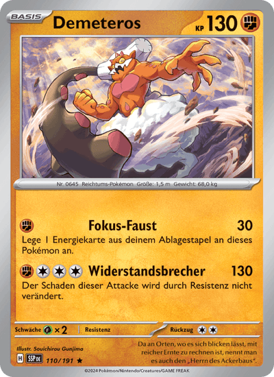 Demeteros 110/191 Stürmische Funken Pokémon Karte