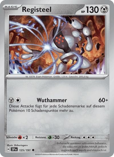 Registeel 125/191 Stürmische Funken Pokémon Karte