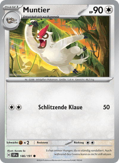 Muntier 146/191 Stürmische Funken Pokémon Karte