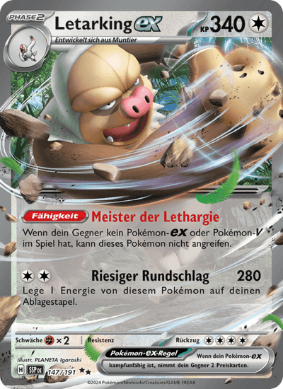 Letarking-ex 147/191 Stürmische Funken Pokémon Karte