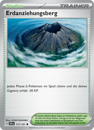 Erdanziehungsberg 177/191 Stürmische Funken Pokémon Karte