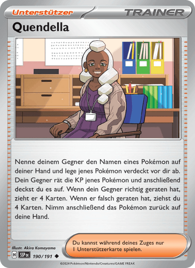 Quendella 190/191 Stürmische Funken Pokémon Karte