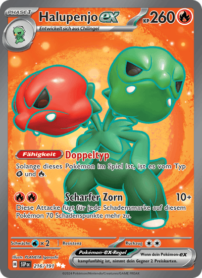 Halupenjo-ex 216/191 Stürmische Funken Pokémon Karte
