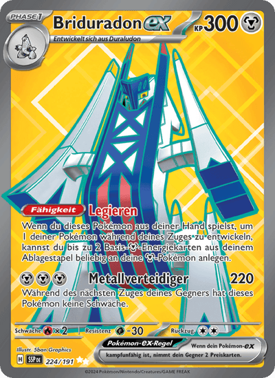 Briduradon-ex 224/191 Stürmische Funken Pokémon Karte