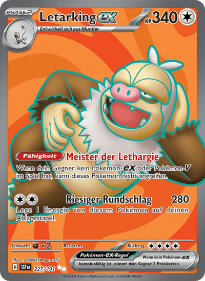 Letarking-ex 227/191 Stürmische Funken Pokémon Karte