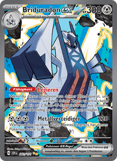 Briduradon-ex 241/191 Stürmische Funken Pokémon Karte