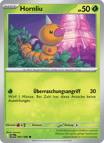 Hornliu 001/086 Wachsendes Chaos Pokémon Karte