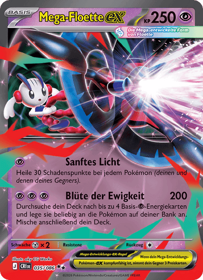 Mega-Floette-ex 035/086 Wachsendes Chaos Pokémon Karte