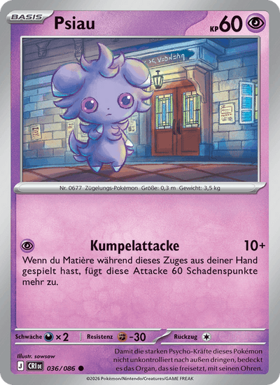 Psiau 036/086 Wachsendes Chaos Pokémon Karte