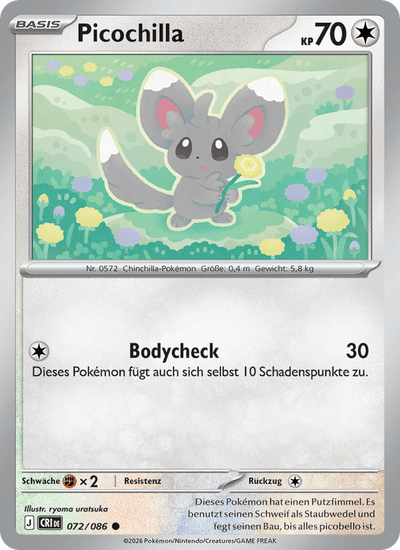 Picochilla 072/086 Wachsendes Chaos Pokémon Karte