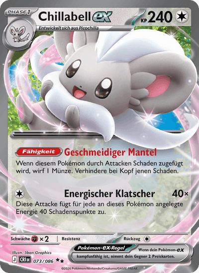 Chillabell-ex 073/086 Wachsendes Chaos Pokémon Karte