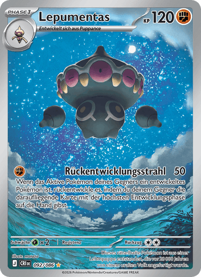 Lepumentas 092/086 Wachsendes Chaos Pokémon Karte