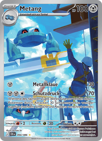 Metang 094/086 Wachsendes Chaos Pokémon Karte