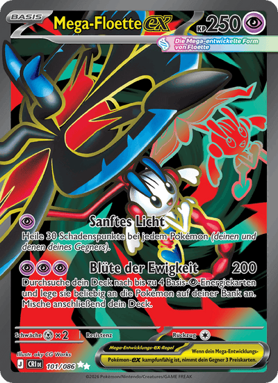 Mega-Floette-ex 101/086 Wachsendes Chaos Pokémon Karte
