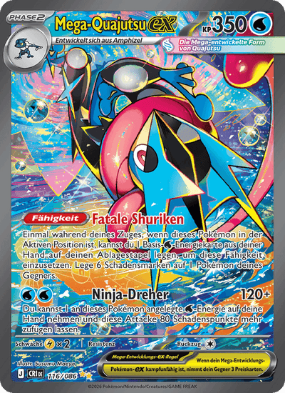 Mega-Quajutsu-ex 116/086 Wachsendes Chaos Pokémon Karte