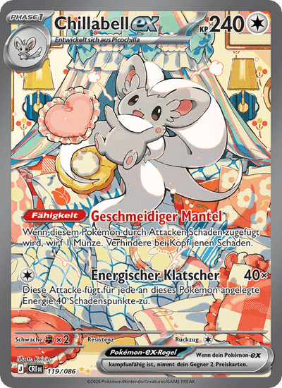 Chillabell-ex 119/086 Wachsendes Chaos Pokémon Karte