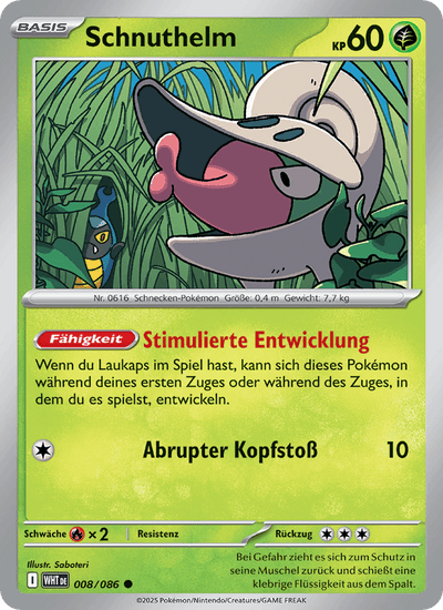 Schnuthelm 008/086 Weiße Flammen Pokémon Karte