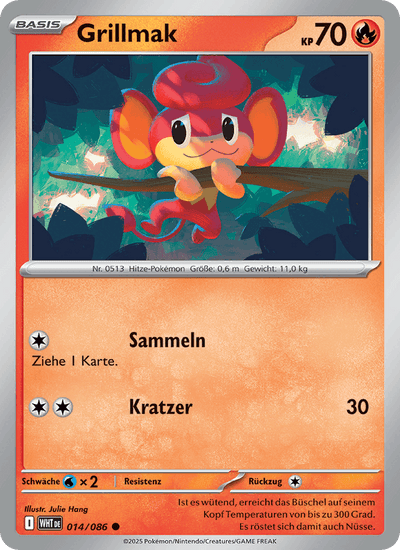 Grillmak 014/086 Weiße Flammen Pokémon Karte