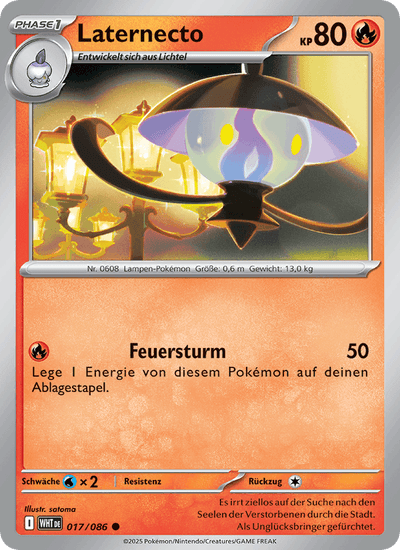 Laternecto 017/086 Weiße Flammen Pokémon Karte