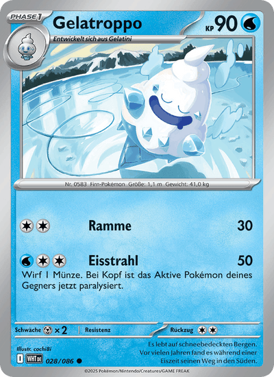 Gelatroppo 028/086 Weiße Flammen Pokémon Karte