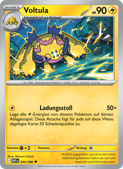 Voltula 034/086 Weiße Flammen Pokémon Karte