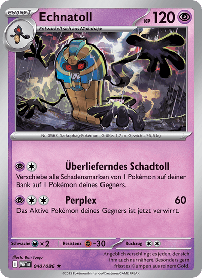 Echnatoll 040/086 Weiße Flammen Pokémon Karte