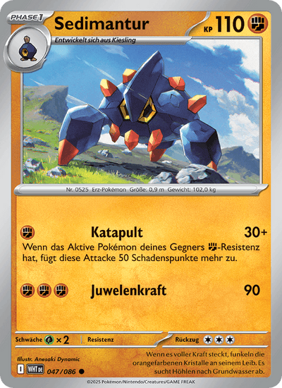 Sedimantur 047/086 Weiße Flammen Pokémon Karte