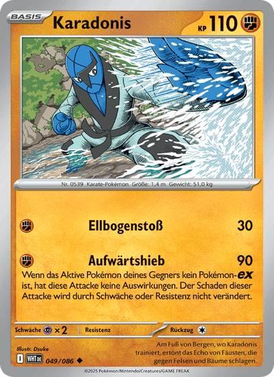 Karadonis 049/086 Weiße Flammen Pokémon Karte