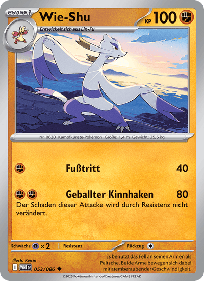 Wie-Shu 053/086 Weiße Flammen Pokémon Karte