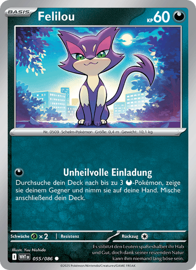 Felilou 055/086 Weiße Flammen Pokémon Karte