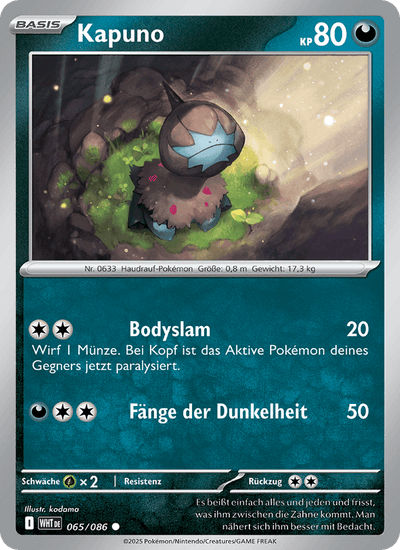 Kapuno 065/086 Weiße Flammen Pokémon Karte