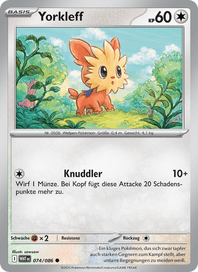 Yorkleff 074/086 Weiße Flammen Pokémon Karte