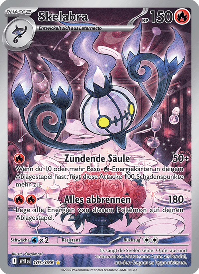 Skelabra 103/086 Weiße Flammen Pokémon Karte