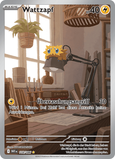 Wattzapf 116/086 Weiße Flammen Pokémon Karte