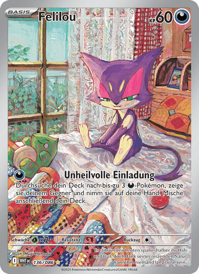 Felilou 136/086 Weiße Flammen Pokémon Karte