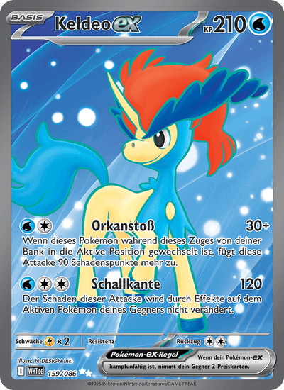 Keldeo-ex 159/086 Weiße Flammen Pokémon Karte