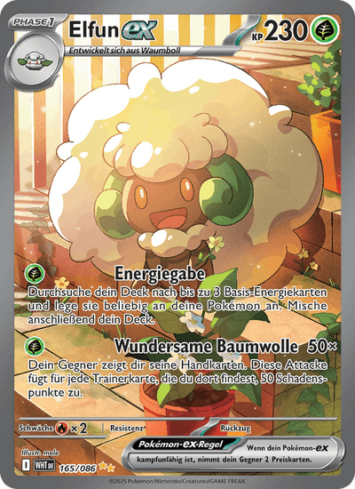 Elfun-ex 165/086 Weiße Flammen Pokémon Karte